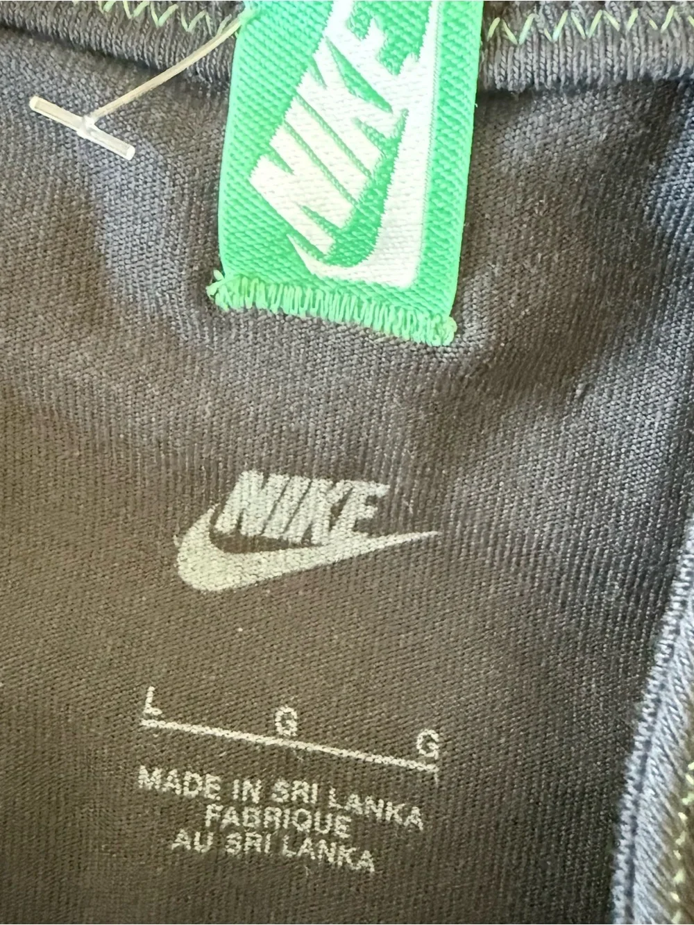 Nike Black Tee with Neon Green Embroidered Swoosh